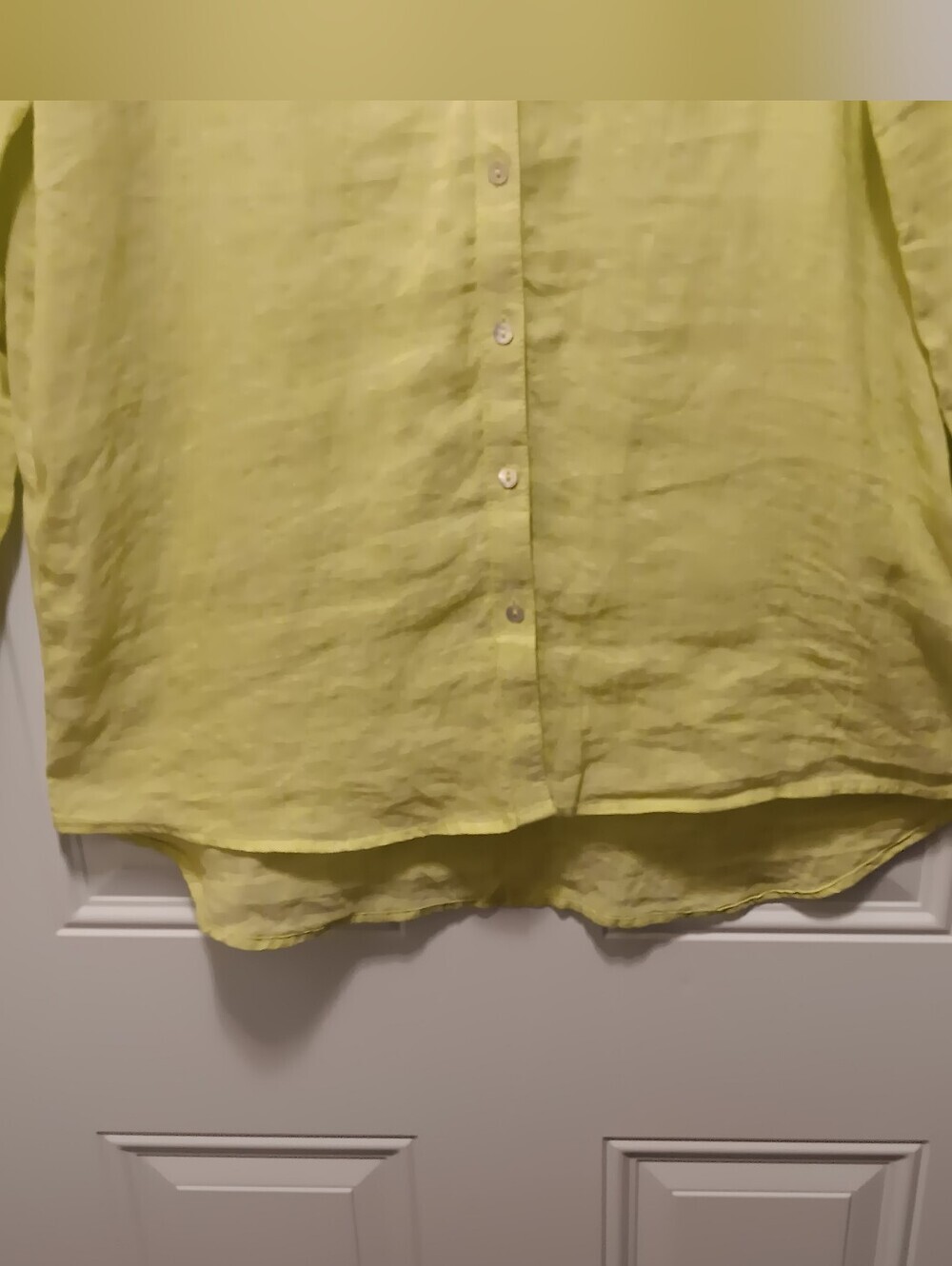 Sigrid Olsen| 100% Linen Button Down Tunic Chartreuse Relaxed Oversize  Sz L - Picture 13 of 16